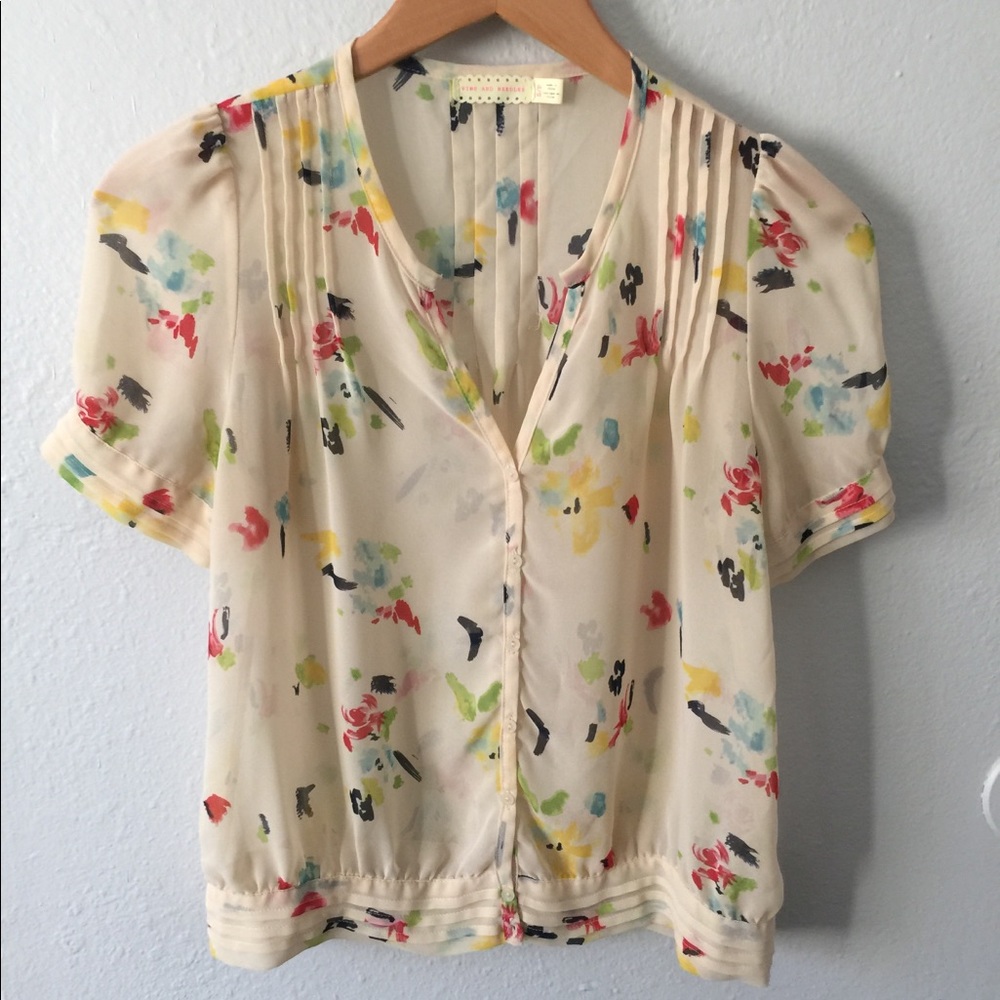 Urban Outfitters Pins & Needle Watercolor Blouse